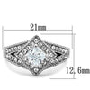 WildKlass Stainless Steel Ring High Polished (no Plating) Women AAA Grade CZ Clear-WildKlass Jewelry