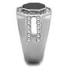 WildKlass Stainless Steel Ring High Polished (no Plating) Men Top Grade Crystal Clear-WildKlass Jewelry