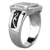 WildKlass Stainless Steel Ring Cross High Polished (no Plating) Women AAA Grade CZ Clear-WildKlass Jewelry