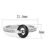 WildKlass Stainless Steel Ring High Polished Women Top Grade Crystal Clear-WildKlass Jewelry