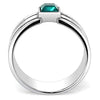 WildKlass Stainless Steel Ring High Polished Men Top Grade Crystal Blue Zircon-WildKlass Jewelry