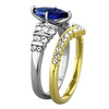 WildKlass Stainless Steel Ring Two-Tone IP Gold Women Synthetic Montana-WildKlass Jewelry