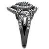 WildKlass Stainless Steel Ring IP Light Black (IP Gun) Women Top Grade Crystal Multi Color-WildKlass Jewelry