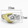 WildKlass Stainless Steel Novelty Ring Two-Tone IP Gold Women AAA Grade CZ Clear-WildKlass Jewelry