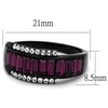 WildKlass Stainless Steel Ring IP Black Women Top Grade Crystal Amethyst-WildKlass Jewelry