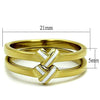WildKlass Stainless Steel Ring IP Gold Women Epoxy White-WildKlass Jewelry