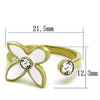 WildKlass Stainless Steel Ring IP Gold Women Top Grade Crystal Clear-WildKlass Jewelry