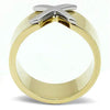 WildKlass Stainless Steel Ring Two-Tone IP Gold Women-WildKlass Jewelry