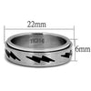 WildKlass Stainless Steel Ring High Polished Men Epoxy Jet-WildKlass Jewelry