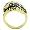 WildKlass Stainless Steel Ring IP Gold Women Epoxy Jet in Black-WildKlass Jewelry