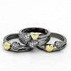 WildKlass Brass Heart Ring Gold+Ruthenium Women AAA Grade CZ Clear-WildKlass Jewelry