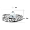 WildKlass Stainless Steel Ring High Polished Women AAA Grade CZ Clear-WildKlass Jewelry