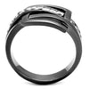 WildKlass Stainless Steel Ring IP Light Black (IP Gun) Women AAA Grade CZ Clear-WildKlass Jewelry