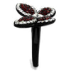 WildKlass Stainless Steel Ring Two-Tone IP Black Women Top Grade Crystal Siam-WildKlass Jewelry