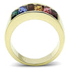 WildKlass Stainless Steel Multicolor Ring IP Gold Women Top Grade Crystal Multi Color-WildKlass Jewelry