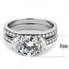 WildKlass Stainless Steel Ring High Polished Women AAA Grade CZ Clear-WildKlass Jewelry