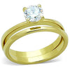 WildKlass Stainless Steel Ring IP Gold Women AAA Grade CZ Clear-WildKlass Jewelry