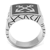 WildKlass Stainless Steel Ring High Polished Men Epoxy Jet-WildKlass Jewelry