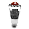 WildKlass Stainless Steel Ring High Polished Men Semi-Precious Siam-WildKlass Jewelry