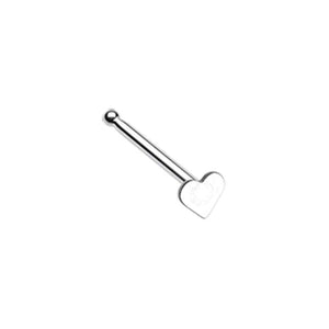 Steel Heart WildKlass Nose Stud Ring-WildKlass Jewelry
