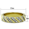 WildKlass Stainless Steel Ring Two-Tone IP Gold Women Top Grade Crystal Clear-WildKlass Jewelry