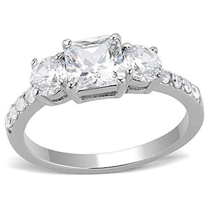 WildKlass Stainless Steel Ring High Polished Women AAA Grade CZ Clear-WildKlass Jewelry