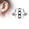 WildKlass Hollow Hearts Cartilage/Helix Cuff Barbell 316L Surgical Steel-WildKlass Jewelry
