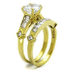 WildKlass Stainless Steel Ring IP Gold Women AAA Grade CZ Clear-WildKlass Jewelry