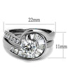 WildKlass Stainless Steel Ring No Plating Women AAA Grade CZ Clear-WildKlass Jewelry