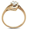 WildKlass Stainless Steel Ring IP Rose Gold Women AAA Grade CZ Clear-WildKlass Jewelry
