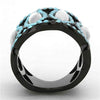 WildKlass Stainless Steel Halloween Ring IP Black Women Precious Stone White-WildKlass Jewelry