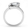 WildKlass Stainless Steel Ring High Polished Women AAA Grade CZ Clear-WildKlass Jewelry