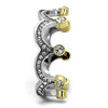 WildKlass Stainless Steel Ring Two-Tone IP Gold Women Top Grade Crystal Clear-WildKlass Jewelry