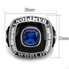 WildKlass Stainless Steel Ring High Polished Men Synthetic Sapphire-WildKlass Jewelry