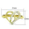 WildKlass Stainless Steel Ring IP Gold Women AAA Grade CZ Clear-WildKlass Jewelry