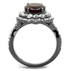 WildKlass Stainless Steel Ring IP Light Black (IP Gun) Women Synthetic Siam-WildKlass Jewelry