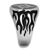 WildKlass Stainless Steel Ring High Polished Men Epoxy Jet-WildKlass Jewelry