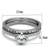WildKlass Stainless Steel Ring High Polished (no Plating) Women AAA Grade CZ Clear-WildKlass Jewelry
