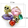 WildKlass Stainless Steel Ring IP Gold Women AAA Grade CZ Multi Color-WildKlass Jewelry
