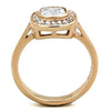 WildKlass Stainless Steel Ring IP Rose Gold Women AAA Grade CZ Clear-WildKlass Jewelry