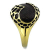 WildKlass Stainless Steel Ring IP Gold Women Epoxy Jet-WildKlass Jewelry