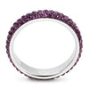 WildKlass Stainless Steel Ring High Polished Women Top Grade Crystal Amethyst-WildKlass Jewelry