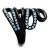 WildKlass Stainless Steel Ring IP Black Women Top Grade Crystal Sea Blue-WildKlass Jewelry