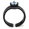 WildKlass Stainless Steel Ring IP Women AAA Grade CZ Sea Blue-WildKlass Jewelry