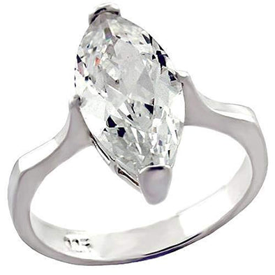 WildKlass 925 Sterling Silver Ring High-Polished Women AAA Grade CZ Clear-WildKlass Jewelry