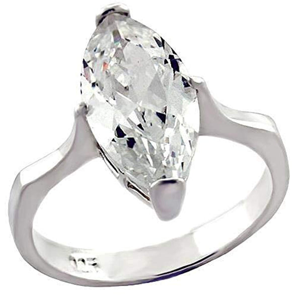 WildKlass 925 Sterling Silver Ring High-Polished Women AAA Grade CZ Clear-WildKlass Jewelry