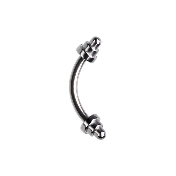 Dumbbell Weightlifting WildKlass Curved Barbell Eyebrow Ring-WildKlass Jewelry