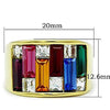 WildKlass Stainless Steel Ring IP Gold Women Top Grade Crystal Multi Color-WildKlass Jewelry