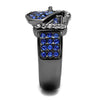 WildKlass Stainless Steel Ring IP Light Black (IP Gun) Women Top Grade Crystal Multi Color-WildKlass Jewelry