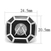 WildKlass Stainless Steel Ring High Polished Men Epoxy Jet-WildKlass Jewelry